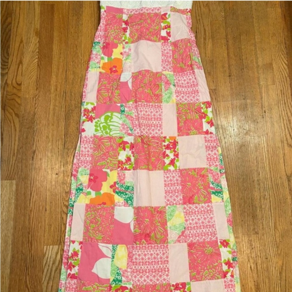 Patchwork Strapless Maxi Dress - image 3